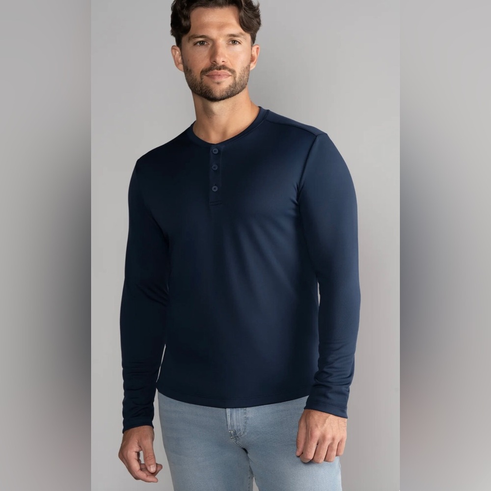 Twillory Men's Long-Sleeve Navy Performance Henley
